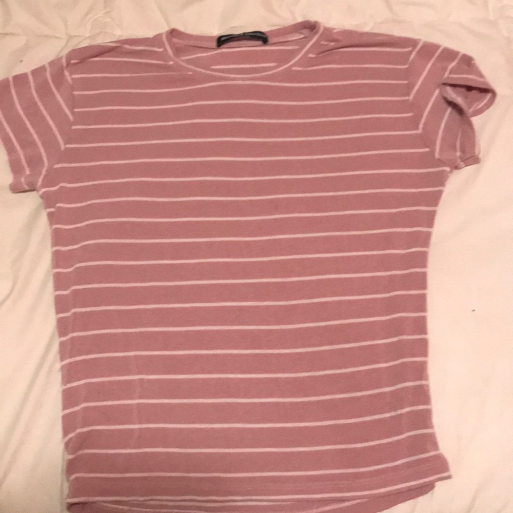 Pink And White Stripped Brandy Melville Tee